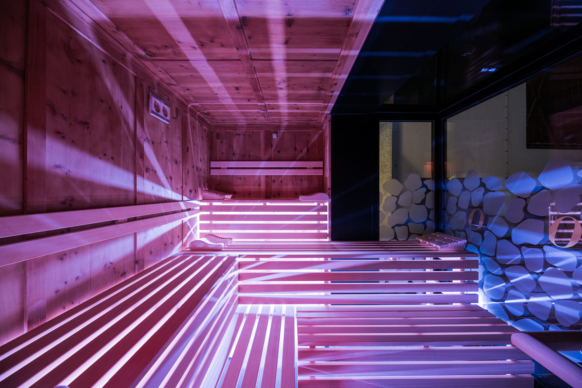 Chalet Ortles - Finnische Sauna im Wellnessbereich