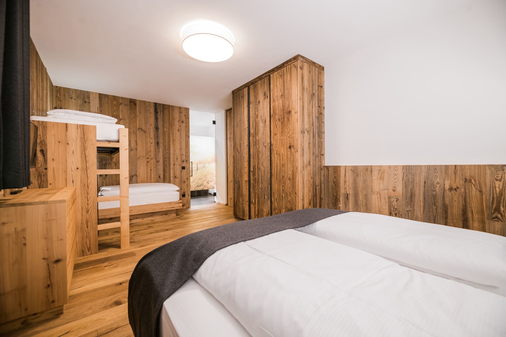 Chalet Ortles - Schlafzimmer im Chalet mit Doppelstockbett